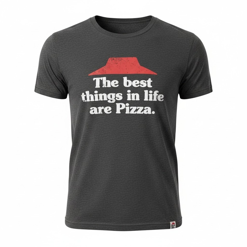 Pizza Hut Employee T Shirt The Best Things In Life Are Pizza Graphic Gray Staff